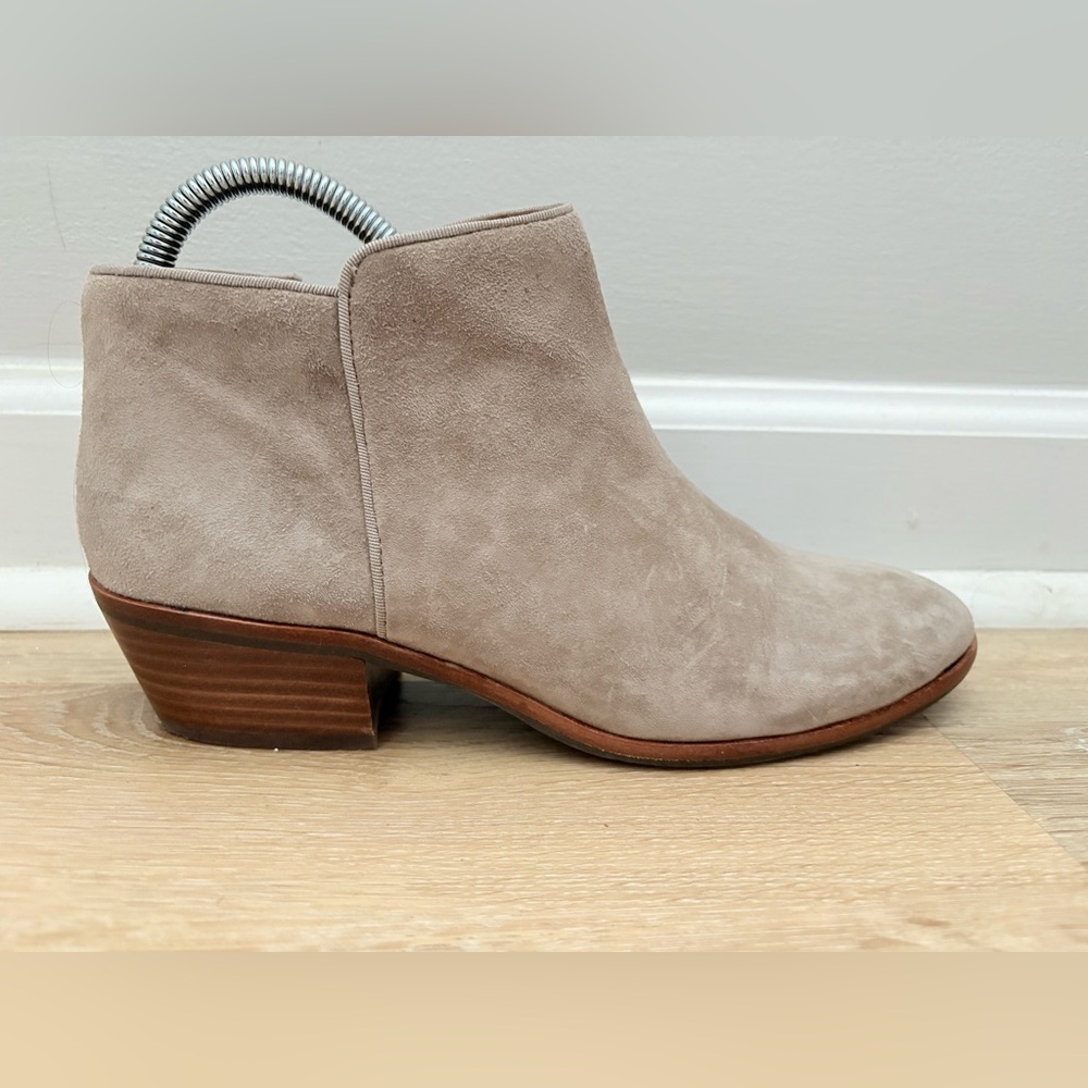 Sam Edelman Petty Ankle Booties with Almond Toe in Tan Suede - Picture 4 of 12